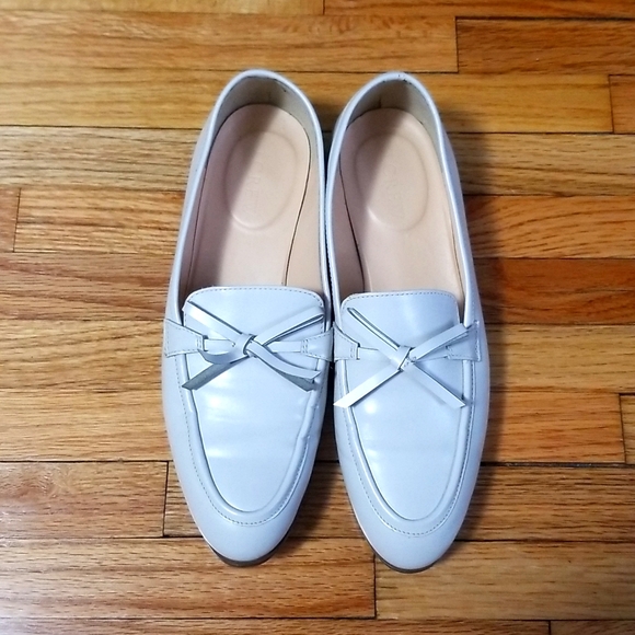 JCrew Grey Leather Loafers